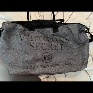 Victorias Secret Silver Sparkly Duffle Bag